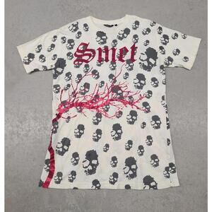 Y2K Smet Skulls Born on the street all over print t-shirt